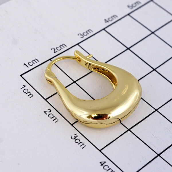 Aretes de Acero Inoxidable Bañados en Oro 14K - EA5523 - Imagen 3