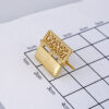 Aretes de Acero Inoxidable Bañados en Oro 14K - EA5529 - Imagen 3
