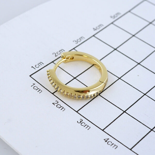 Aretes de Acero Inoxidable Bañados en Oro 14K - EA5543 - Imagen 3