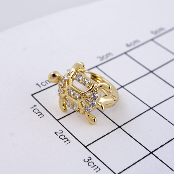 Aretes de Acero Inoxidable Bañados en Oro 14K - EA5560 - Imagen 3