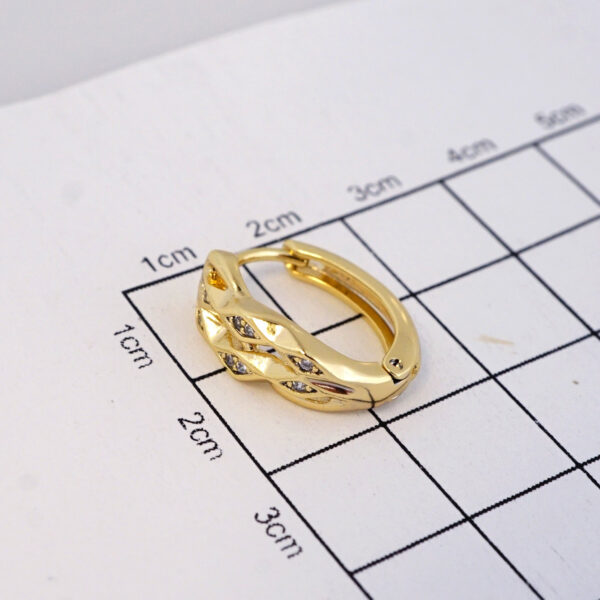 Aretes de Acero Inoxidable Bañados en Oro 14K - EA5564 - Imagen 3