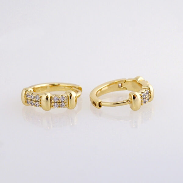 Aretes de Acero Inoxidable Bañados en Oro 14K - EA5570 - Imagen 2