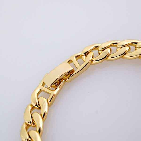 Brazalete de Acero Inoxidable Bañado en Oro 14K - BR1060 - Image 3