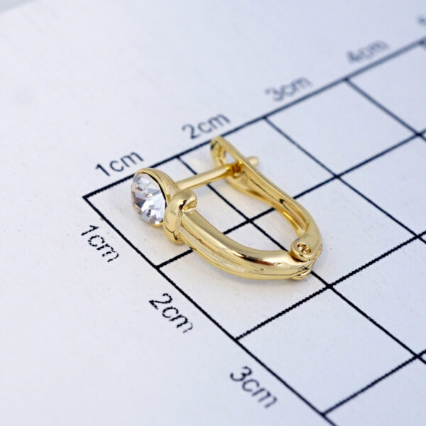 Aretes de Acero Inoxidable Bañados en Oro 14K - EA5602 - Imagen 3