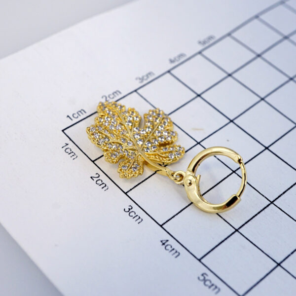 Aretes de Acero Inoxidable Bañados en Oro 14K - EA5604 - Imagen 3
