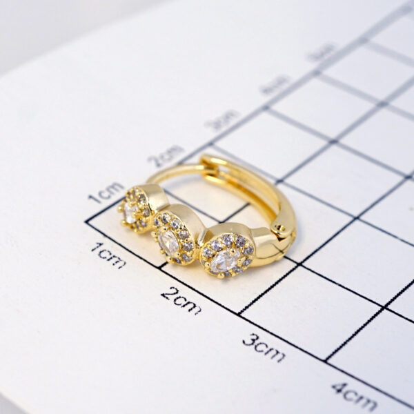 Aretes de Acero Inoxidable Bañados en Oro 14K - EA5605 - Imagen 3
