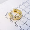 Aretes de Acero Inoxidable Bañados en Oro 14K - EA5615 - Imagen 3