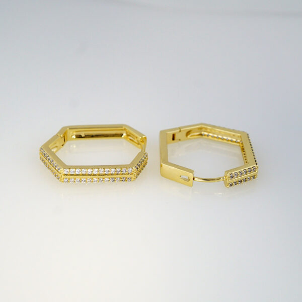 Aretes de Acero Inoxidable Bañados en Oro 14K - EA5669 - Imagen 2