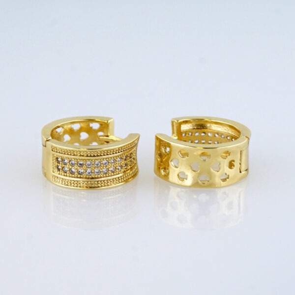 Aretes de Acero Inoxidable Bañados en Oro 14K - EA5701 - Imagen 2