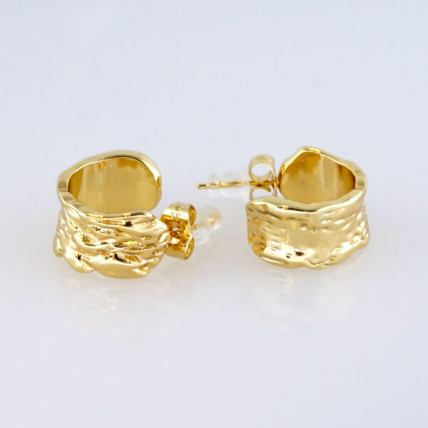 Aretes de Acero Inoxidable Bañados en Oro 14K - EA5722 - Imagen 2