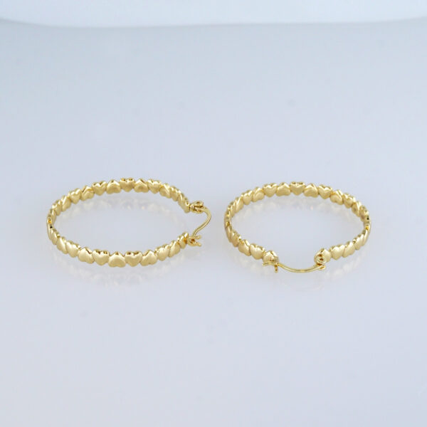 Aretes de Acero Inoxidable Bañados en Oro 14K - EA5723 - Imagen 2