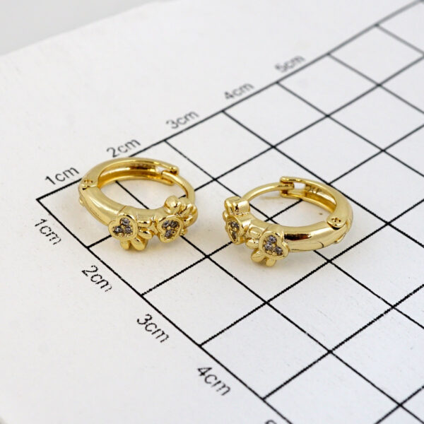 Aretes de Acero Inoxidable Bañados en Oro 14K - EA5756 - Imagen 2