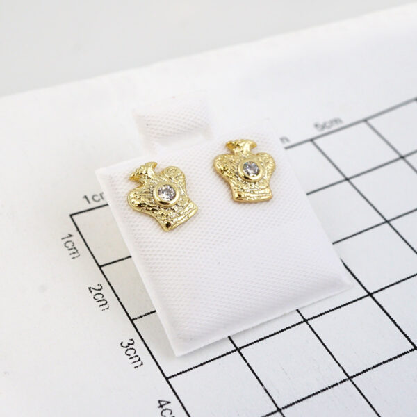 Aretes de Acero Inoxidable Bañados en Oro 14K - EA5757 - Imagen 2