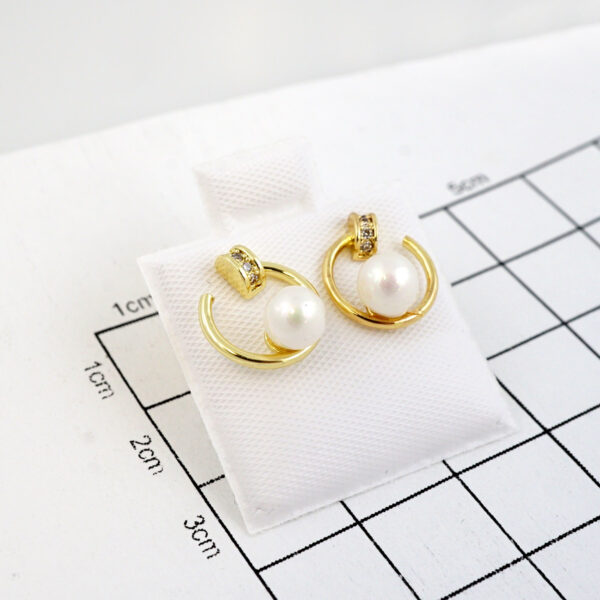 Aretes de Acero Inoxidable Bañados en Oro 14K - EA5760 - Imagen 2