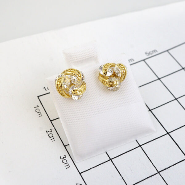 Aretes de Acero Inoxidable Bañados en Oro 14K - EA5762 - Imagen 2