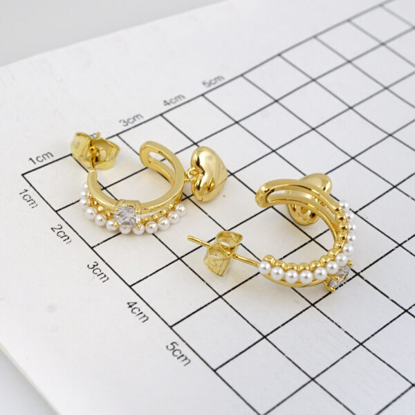 Aretes de Acero Inoxidable Bañados en Oro 14K - EA5766 - Imagen 2