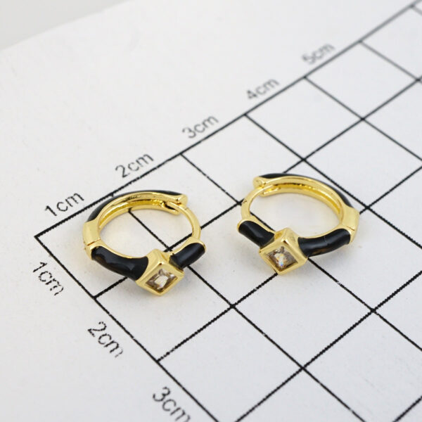 Aretes de Acero Inoxidable Bañados en Oro 14K - EA5772 - Imagen 2