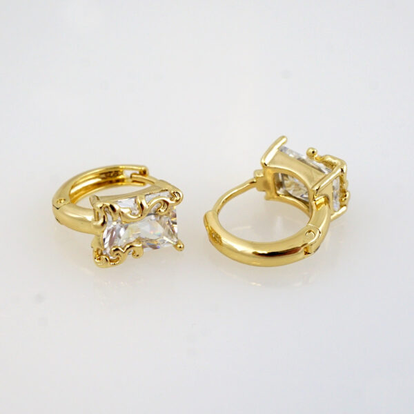 Aretes de Acero Inoxidable Bañados en Oro 14K - EA5774 - Imagen 2