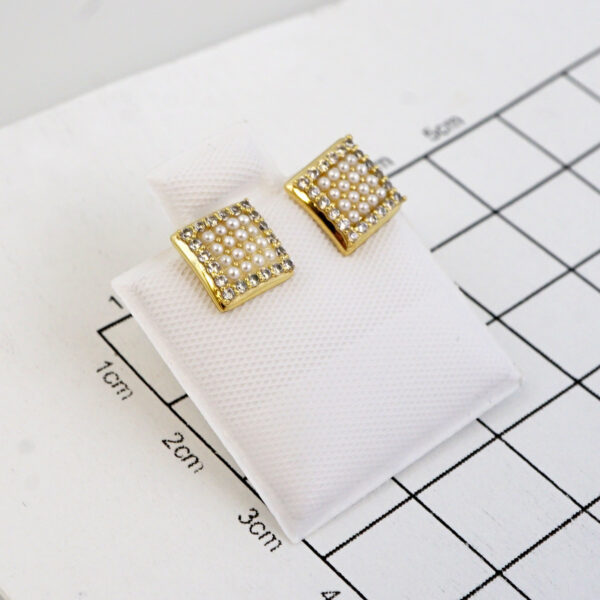 Aretes de Acero Inoxidable Bañados en Oro 14K - EA5775 - Imagen 2