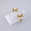 Aretes de Acero Inoxidable Bañados en Oro 14K – EA5796 - Imagen 2