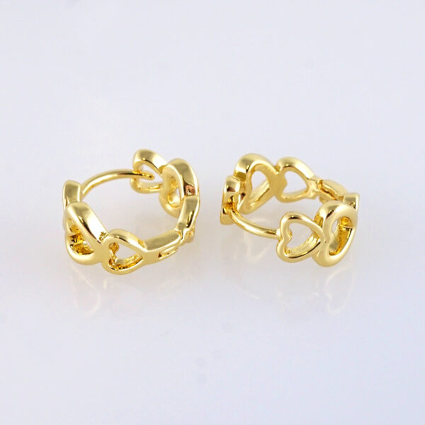 Aretes de Acero Inoxidable Bañados en Oro 14K – EA5809 - Image 2