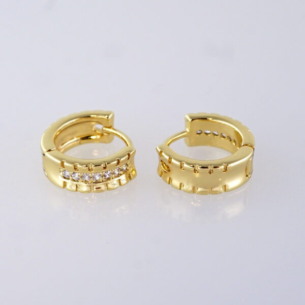 Aretes de Acero Inoxidable Bañados en Oro 14K – EA5847 - Image 2