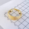 Aretes de Acero Inoxidable Bañados en Oro 14K – EA5849 - Imagen 3