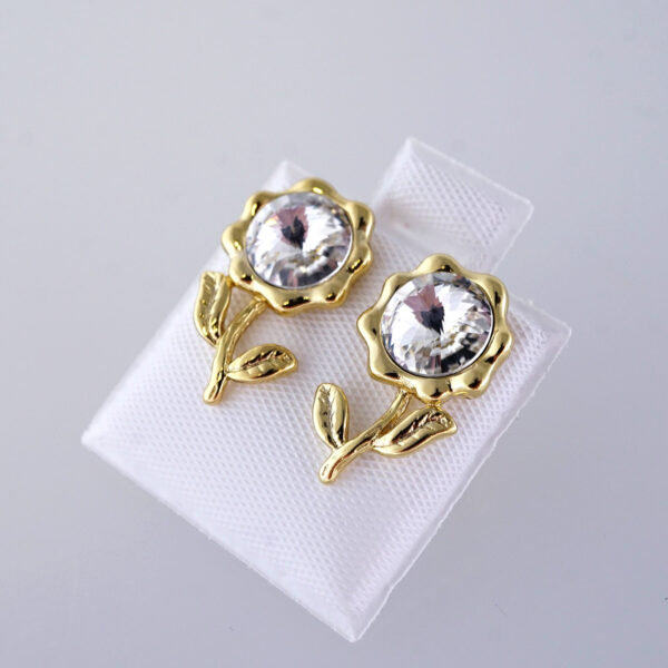 Aretes de Acero Inoxidable Bañados en Oro 14K – EA5850 - Imagen 2