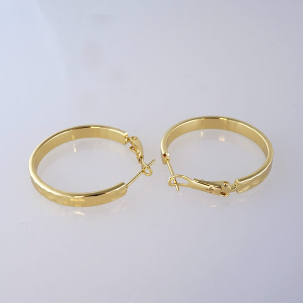 Aretes de Acero Inoxidable Bañados en Oro 14K – EA5851 - Image 2