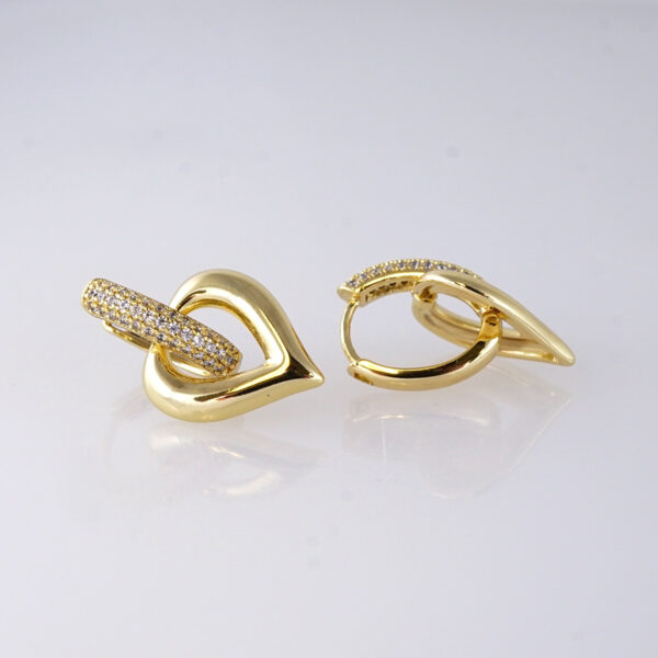 Aretes de Acero Inoxidable Bañados en Oro 14K – EA5887 - Imagen 2