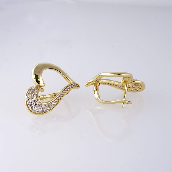 Aretes de Acero Inoxidable Bañados en Oro 14K – EA5888 - Image 2