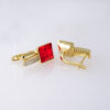 Aretes de Acero Inoxidable Bañados en Oro 14K – EA5895 - Imagen 2