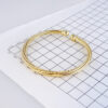 Pulso duro de Acero Inoxidable Bañado en Oro 14K – BA334 - Imagen 3