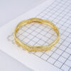 Pulso duro de Acero Inoxidable Bañado en Oro 14K – BA341 - Imagen 2