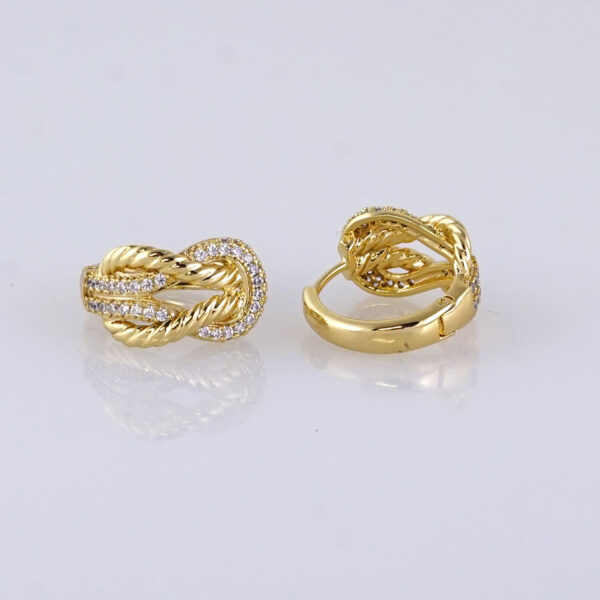 Aretes de Acero Inoxidable Bañados en Oro 14K – EA5975 - Imagen 2