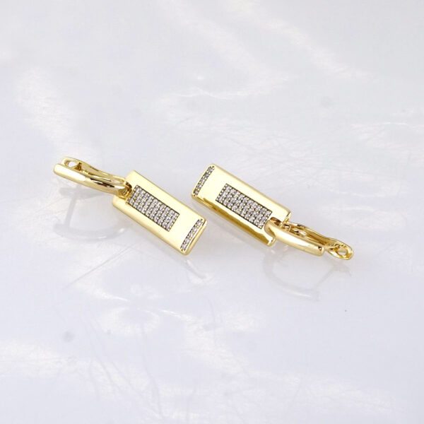 Aretes de Acero Inoxidable Bañados en Oro 14K – EA5978 - Imagen 2