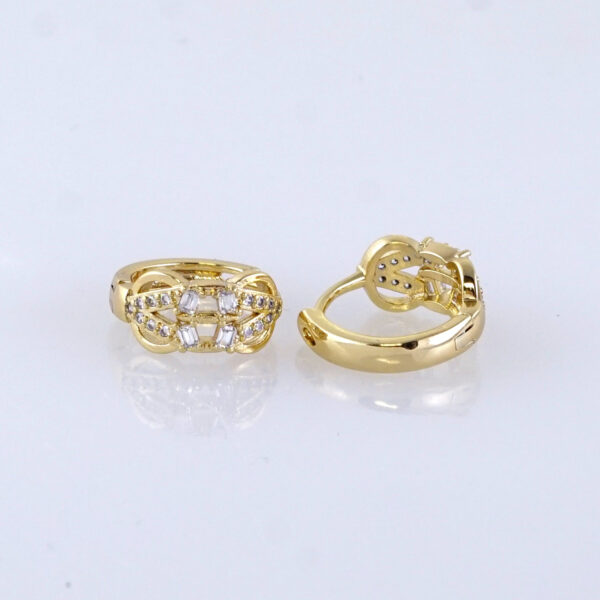 Aretes de Acero Inoxidable Bañados en Oro 14K – EA5980 - Imagen 2