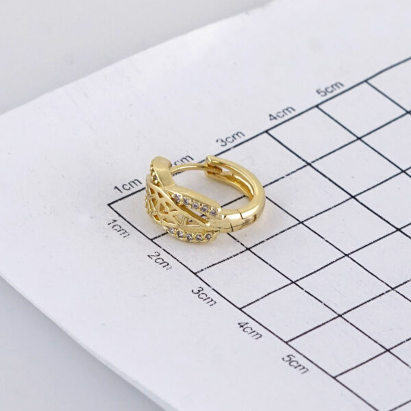 Aretes de Acero Inoxidable Bañados en Oro 14K – EA5982 - Imagen 3