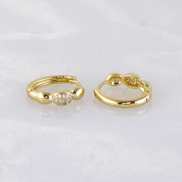 Aretes de Acero Inoxidable Bañados en Oro 14K – EA5994 - Imagen 2