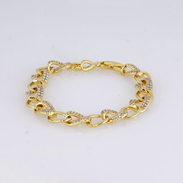 Brazalete de Acero Inoxidable Bañado en Oro 14K – BR1135 - Imagen 2