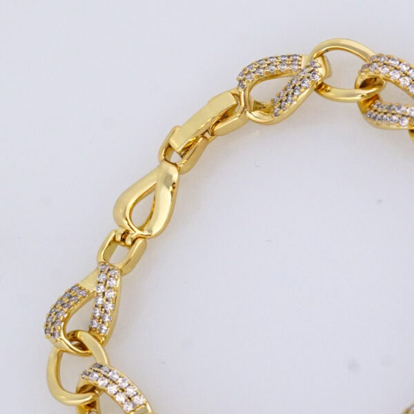 Brazalete de Acero Inoxidable Bañado en Oro 14K – BR1135 - Imagen 3