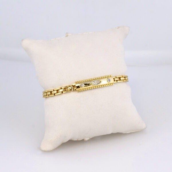 Brazalete de Acero Inoxidable Bañado en Oro 14K – BR1136 - Imagen 2