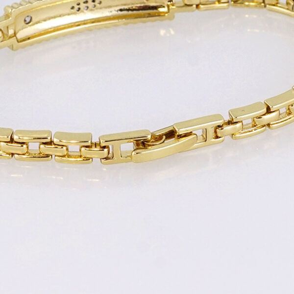 Brazalete de Acero Inoxidable Bañado en Oro 14K – BR1136 - Imagen 3