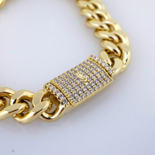 Brazalete de Acero Inoxidable Bañado en Oro 14K – BR1138 - Imagen 3