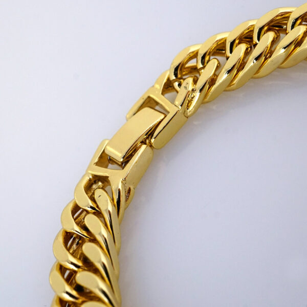 Brazalete de Acero Inoxidable Bañado en Oro 14K – BR1141 - Imagen 3