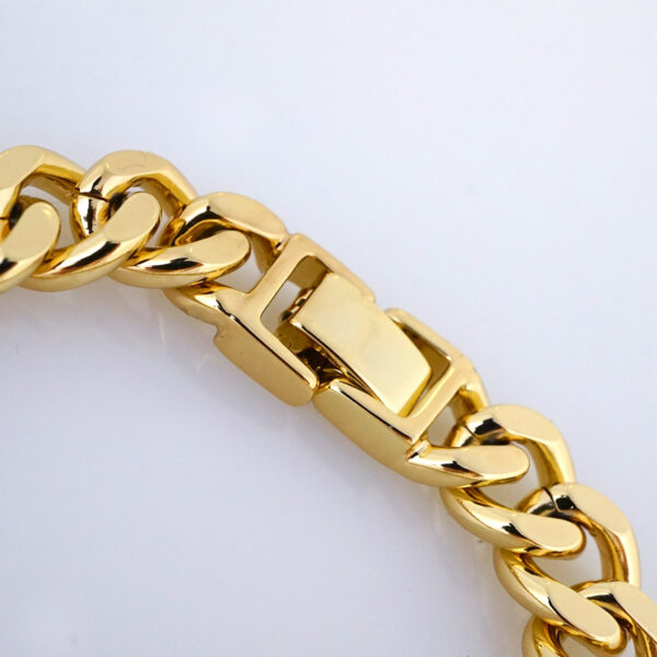 Brazalete de Acero Inoxidable Bañado en Oro 14K – BR1144 - Imagen 3