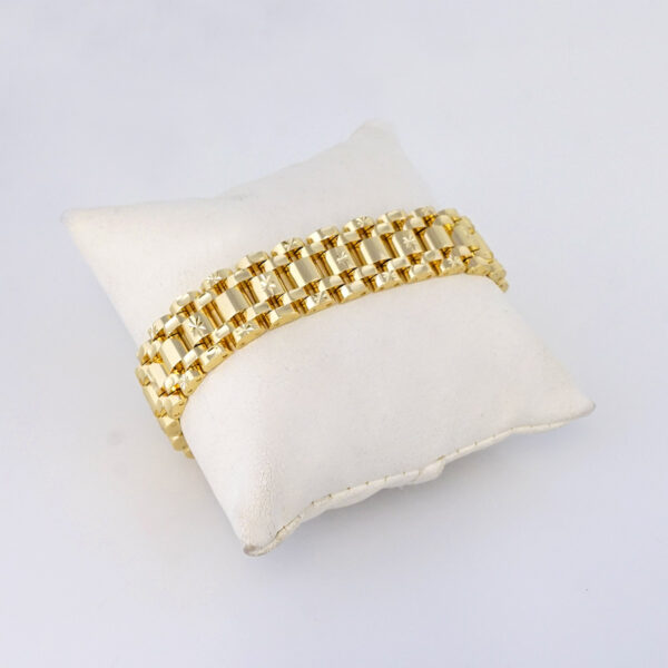 Brazalete de Acero Inoxidable Bañado en Oro 14K – BR1145 - Imagen 2