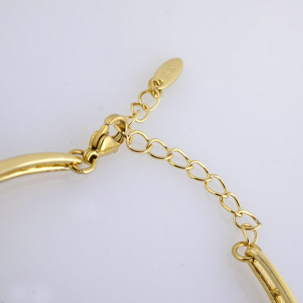 Brazalete de Acero Inoxidable Bañado en Oro 14K – BR1156 - Imagen 3