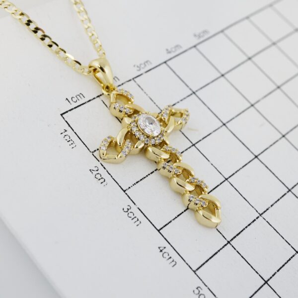 Cadena de Acero Inoxidable Bañada en Oro 14K – CH1286-1 - Imagen 3