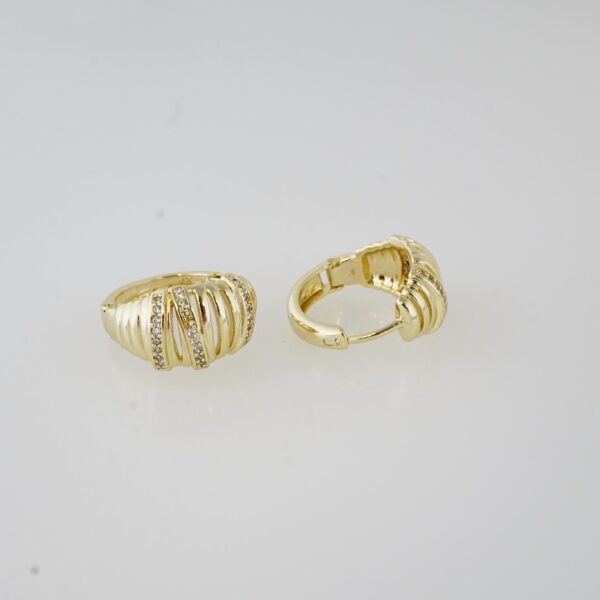 Aretes de Acero Inoxidable Bañados en Oro 14K – EA20191 - Imagen 2